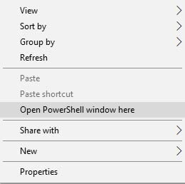 Open PowerShell window here