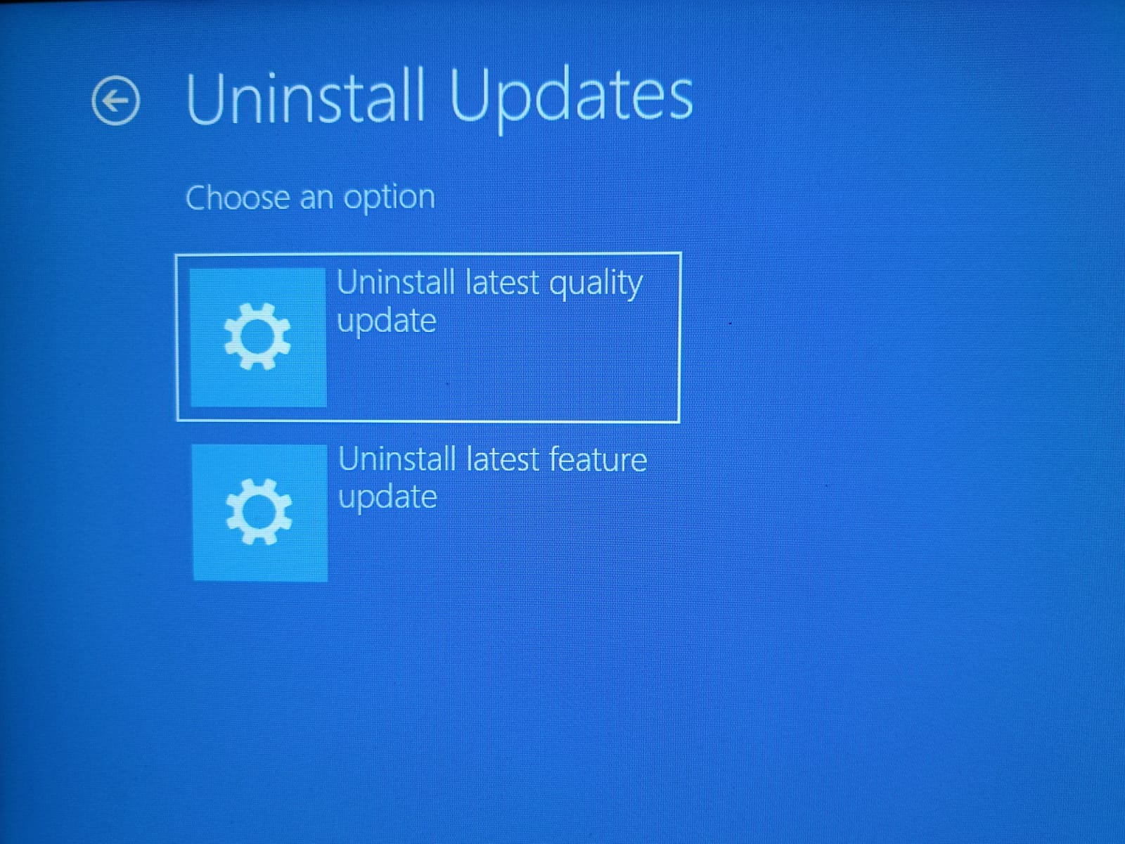 Uninstall recent Windows updates 2